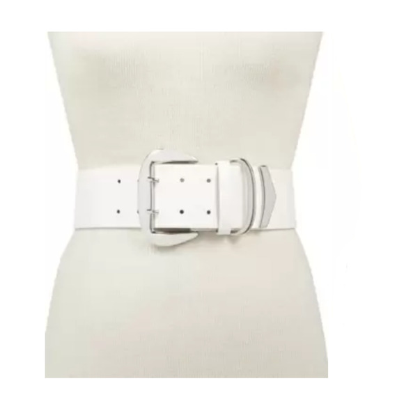 Inc International Concepts Oversized-Buckle Stretch Belt White Size S/M 8154 - Picture 1 of 1